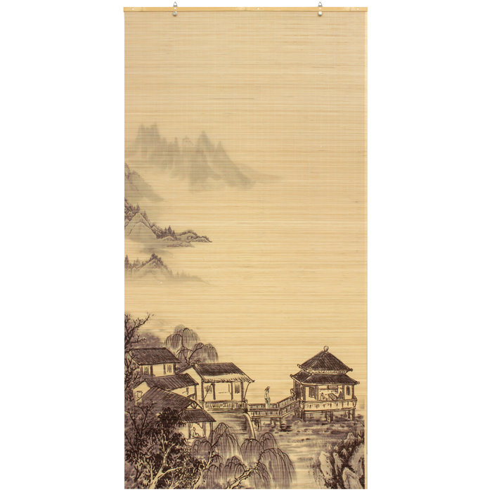 Oriental Furniture Bamboo Window Shade Blind Landscape 36" W Perigold